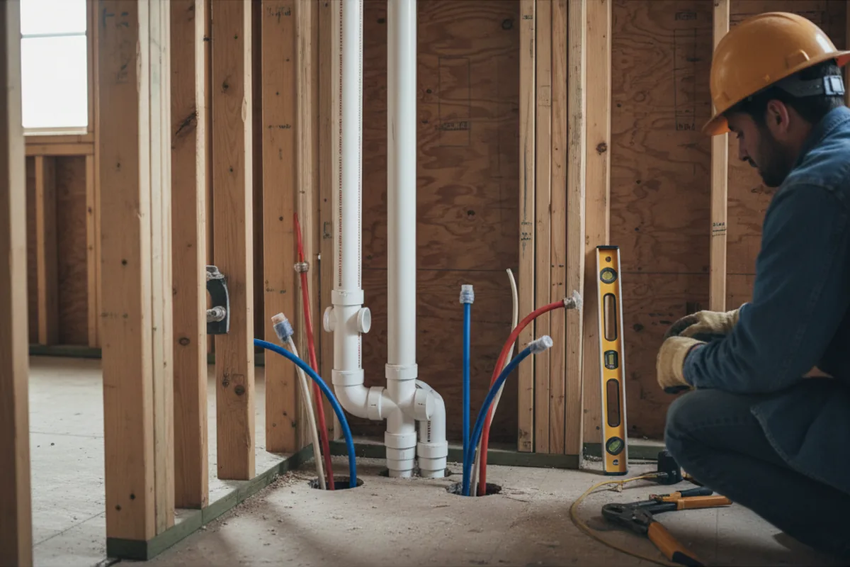 Drain and supply rough-in during Garbage Disposal Repair in Litchfield